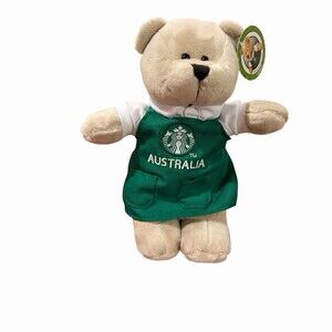 Starbucks Bearista Bear Stuffed Plush Australia 2026 Green Apron NWT